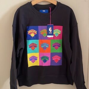 Terez X NBA NY Knicks Black Technicolor Crew Sweatshirt Size XS